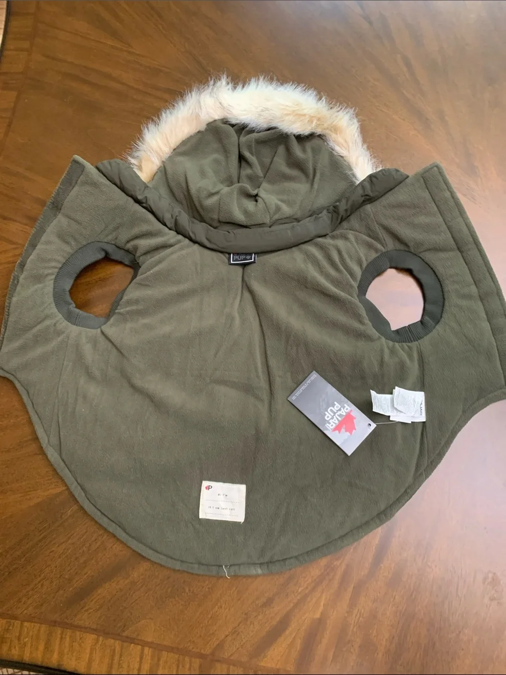 🦋 PAJAR PUP Green Military Zeus Jacket For Dogs with Faux Fur Trim NWT $98
